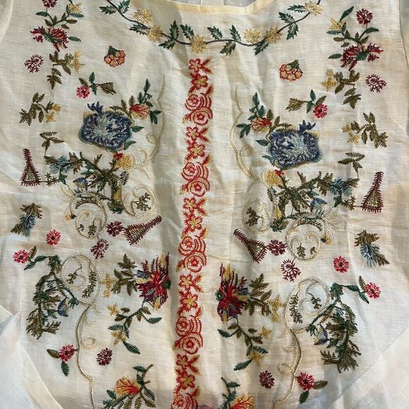 Hester & orchard embroidered tie front blouse women’s size small - Picture 4 of 9